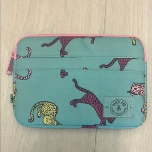 Parkland Teal and Pink Leopard Print Pouch